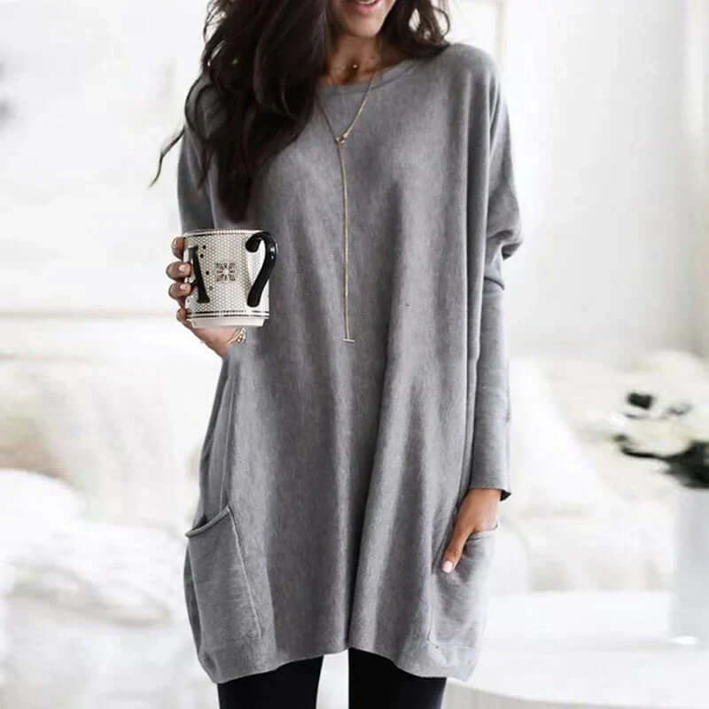 Oversized Cotton Tunic Sweater for Women