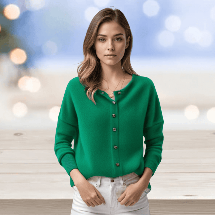 Women's Cashmere Cardigan with V-Neck