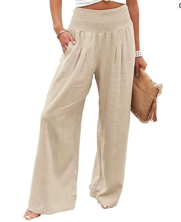 Cotton Linen Slim Fit Trousers