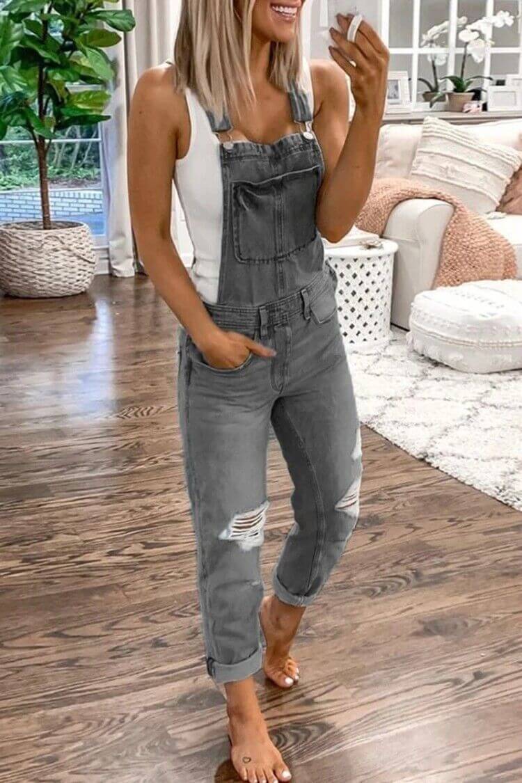 Women's Casual Denim Jumpsuit
