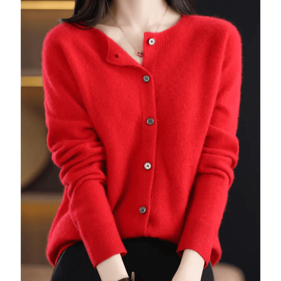 Women's Cashmere Cardigan with V-Neck