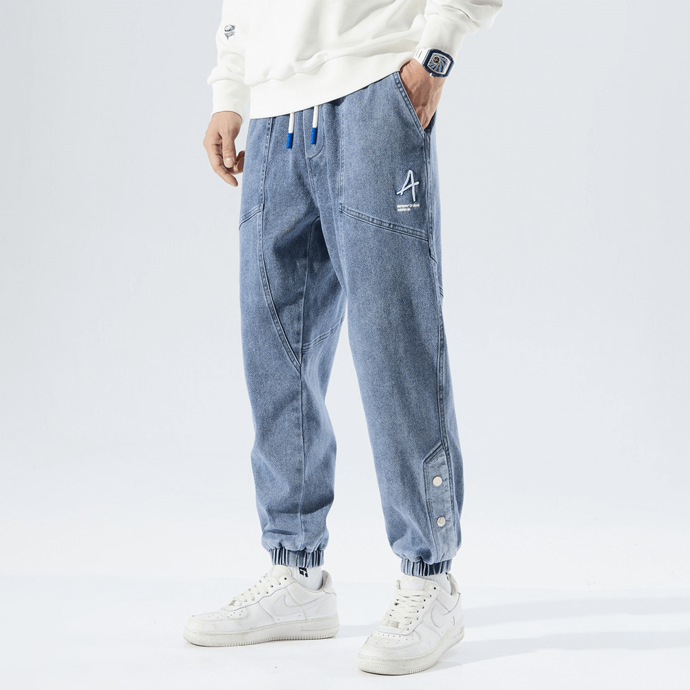 Men's Denim Joggers - Relaxed Fit Casual Trousers