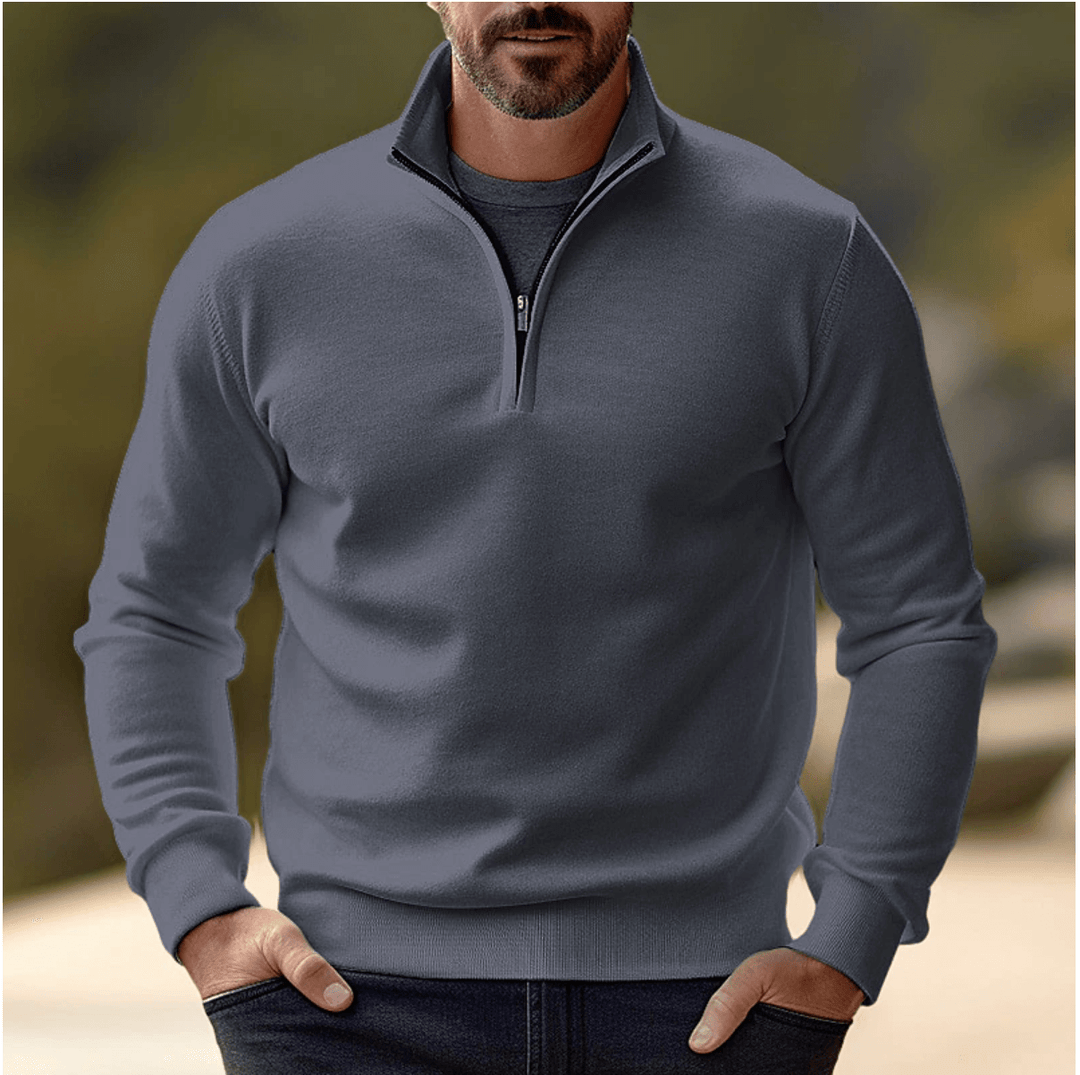 Men's Half-Zip Sweater - Soft Knit Breathable Layering
