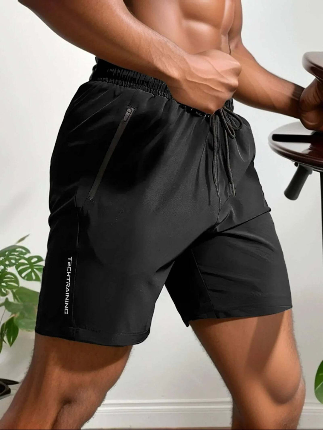 Men's Lightweight Training Shorts with Zip Pocket