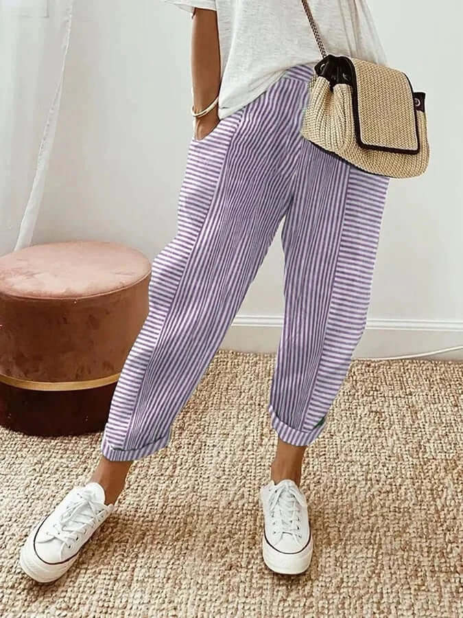 Striped Casual Trousers