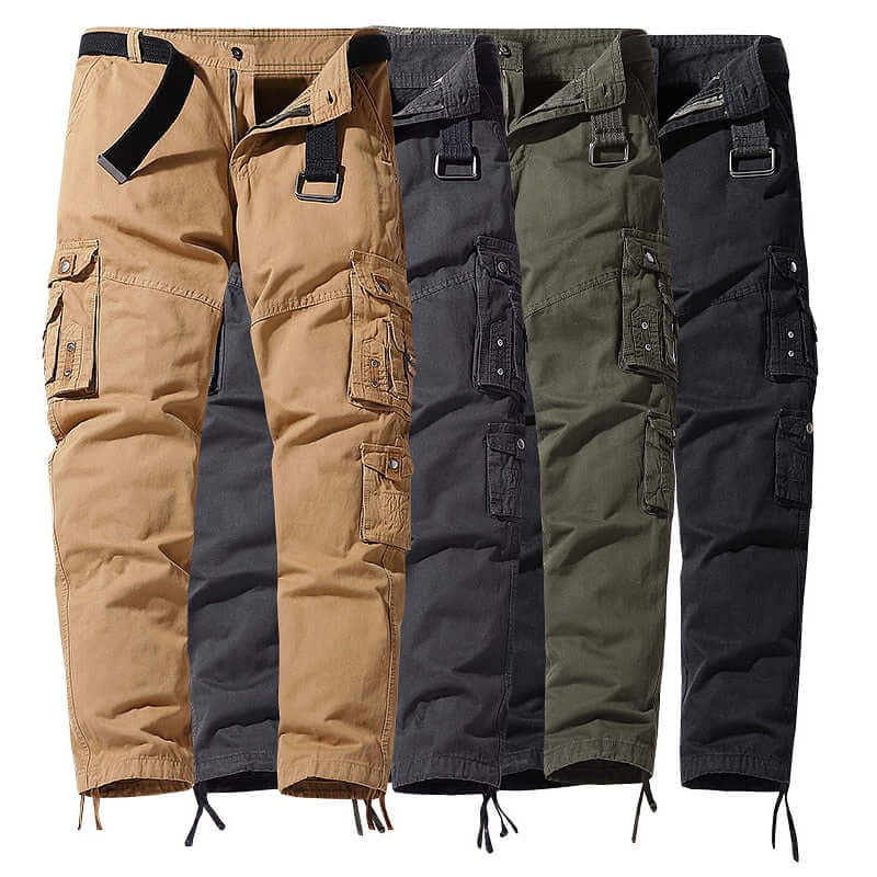 Men's Relaxed Fit Cargo Trousers with Adjustable Cuffs