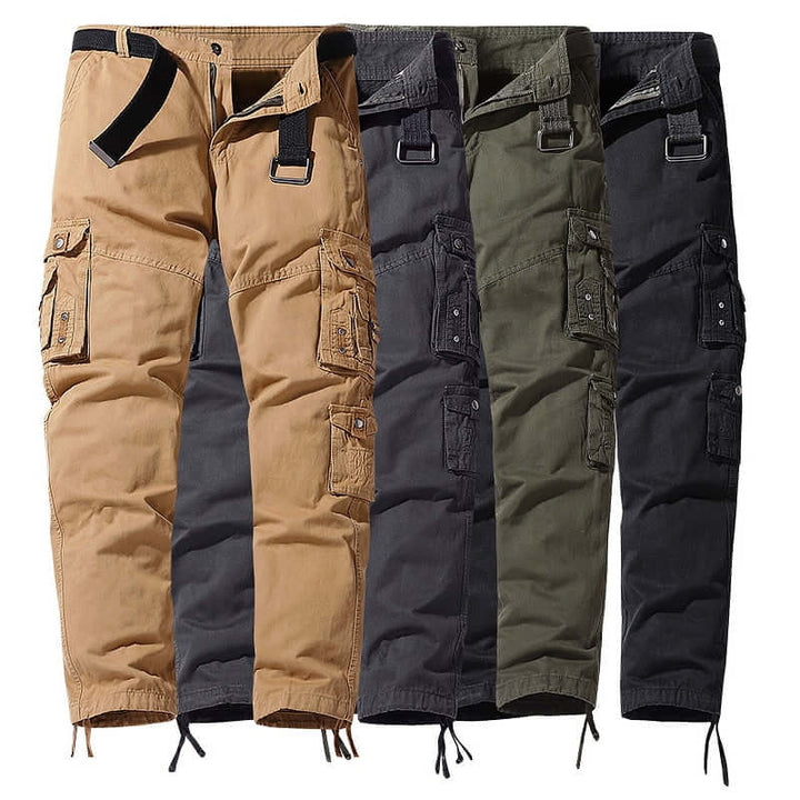 Men's Relaxed Fit Cargo Trousers with Adjustable Cuffs