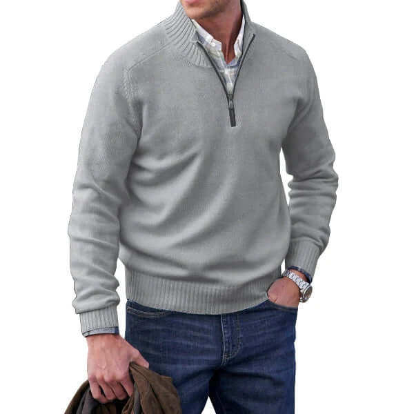 Men's Cashmere Zip Sweater