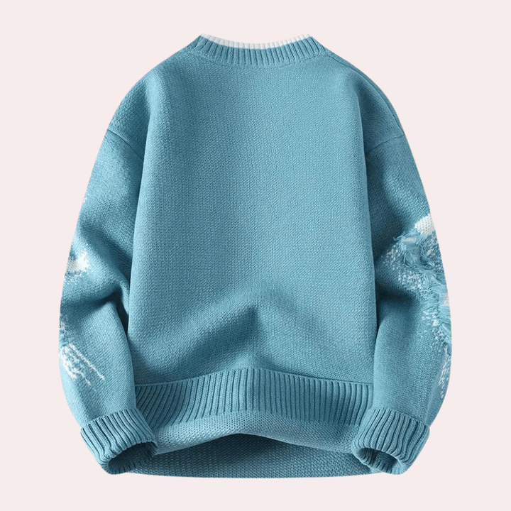 Men's Distressed Knitted Sweater