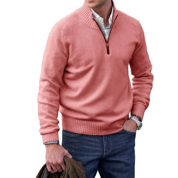 Men's Cashmere Zip Sweater