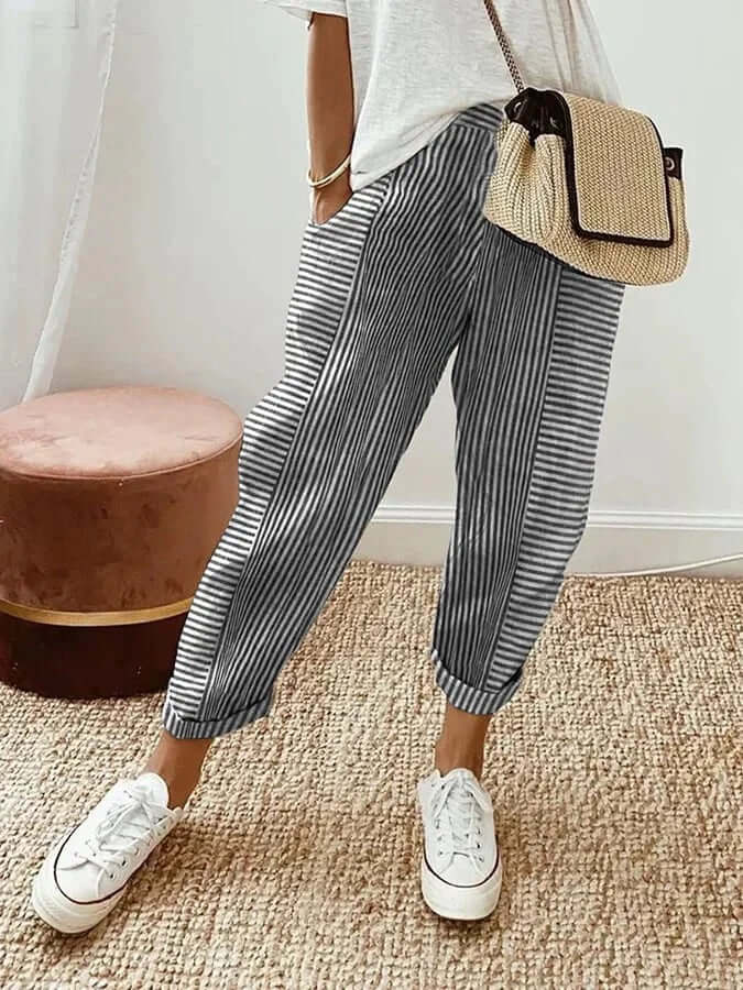 Striped Casual Trousers