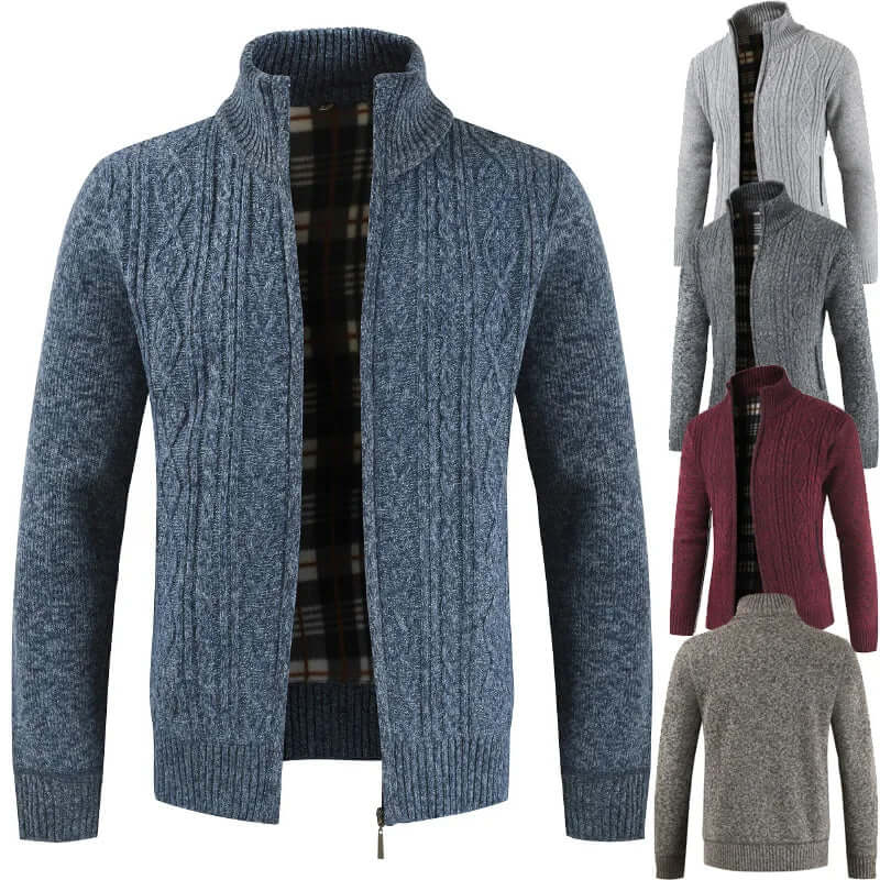 Men's Cable Knit Zip Cardigan