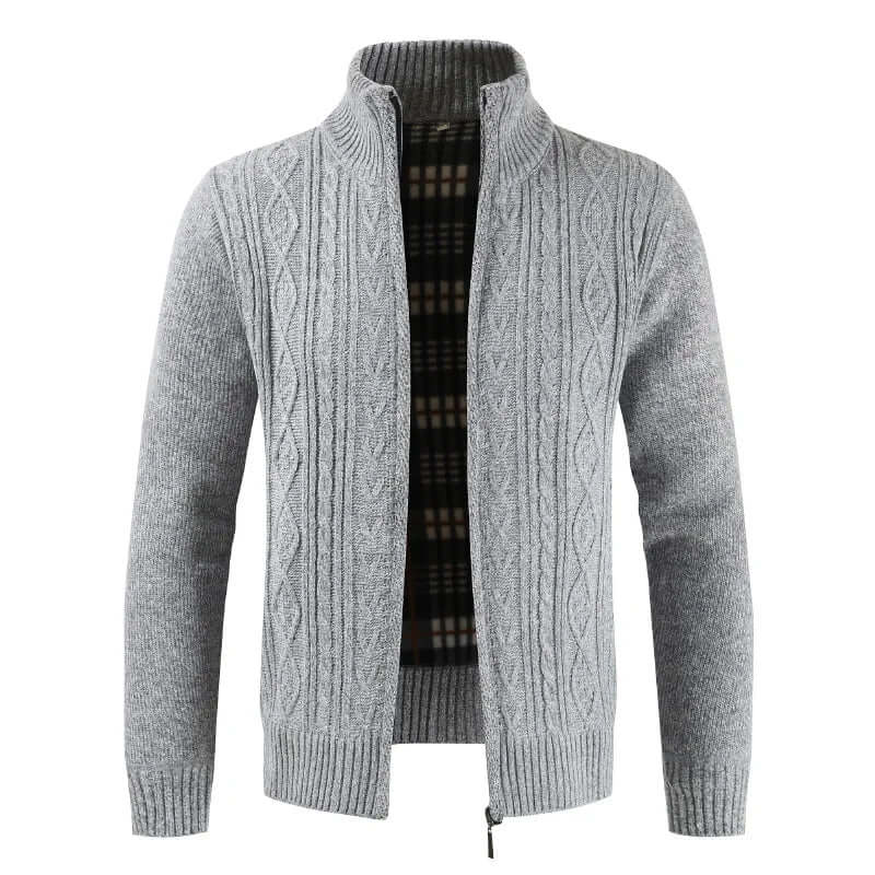 Men's Cable Knit Zip Cardigan