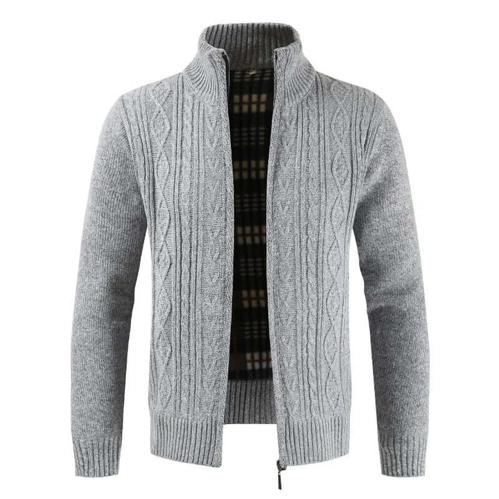 Men's Cable Knit Zip Cardigan