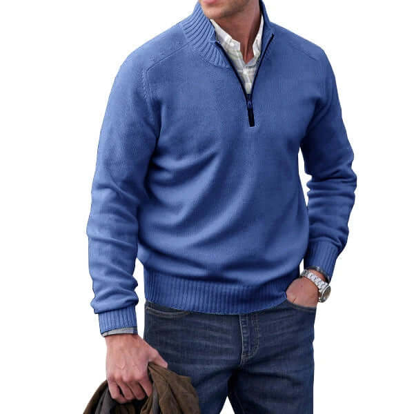 Men's Cashmere Zip Sweater