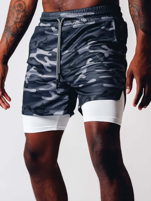 Men's Double-Layer Fitness Shorts