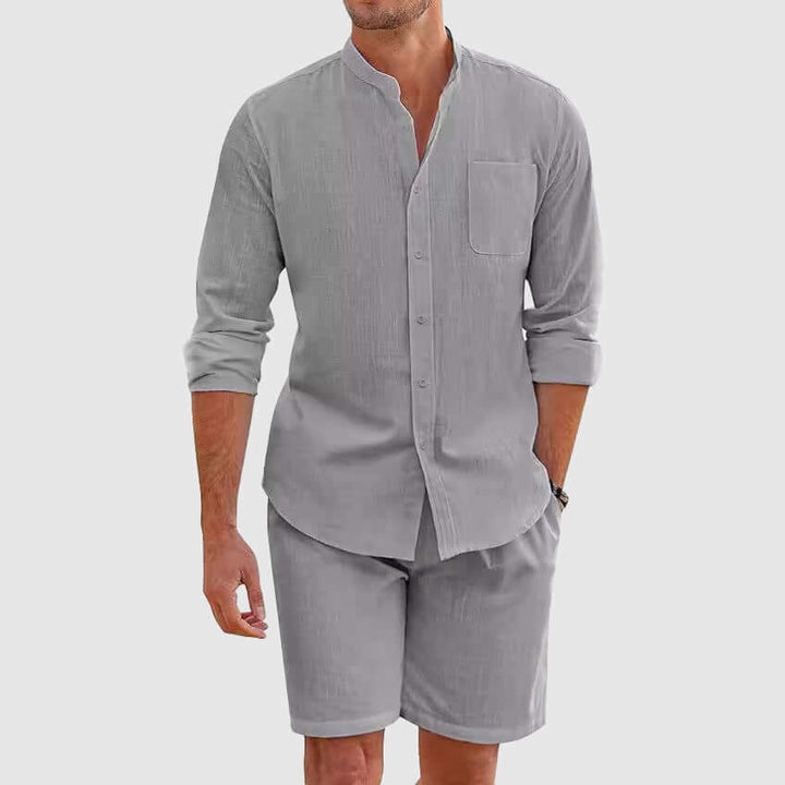 Men's Cotton Blend Shirt & Shorts Set