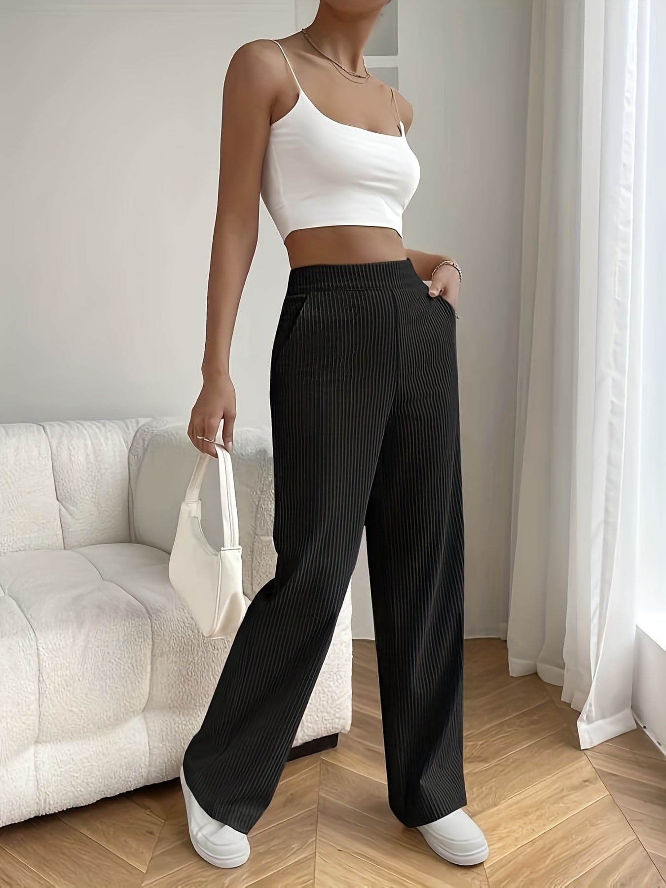 Women's Wide Leg Trousers - High Waist