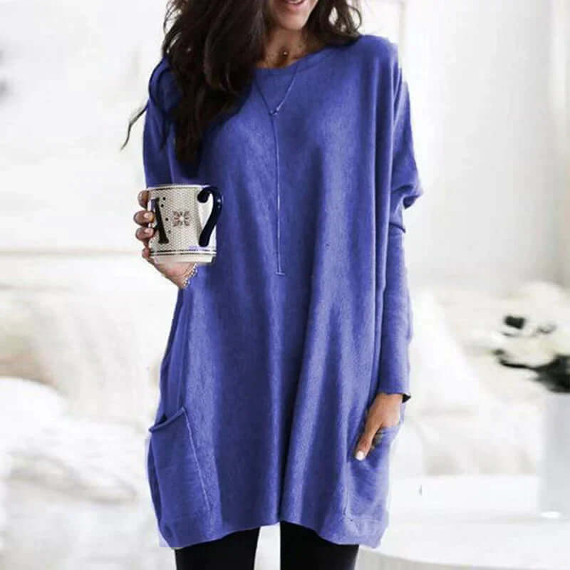 Oversized Cotton Tunic Sweater for Women