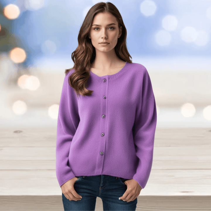 Women's Cashmere Cardigan with V-Neck