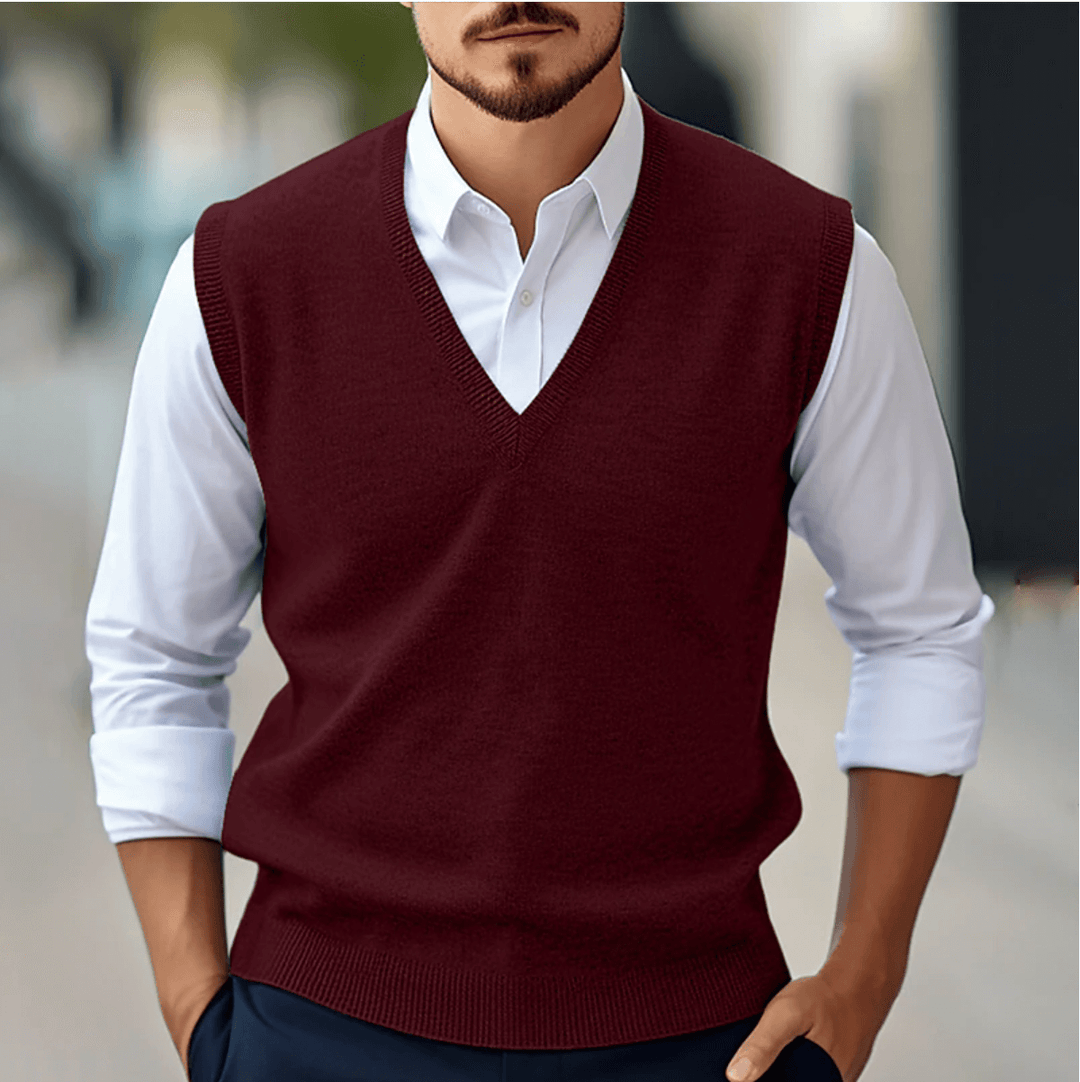 Sleeveless V-Neck Sweater