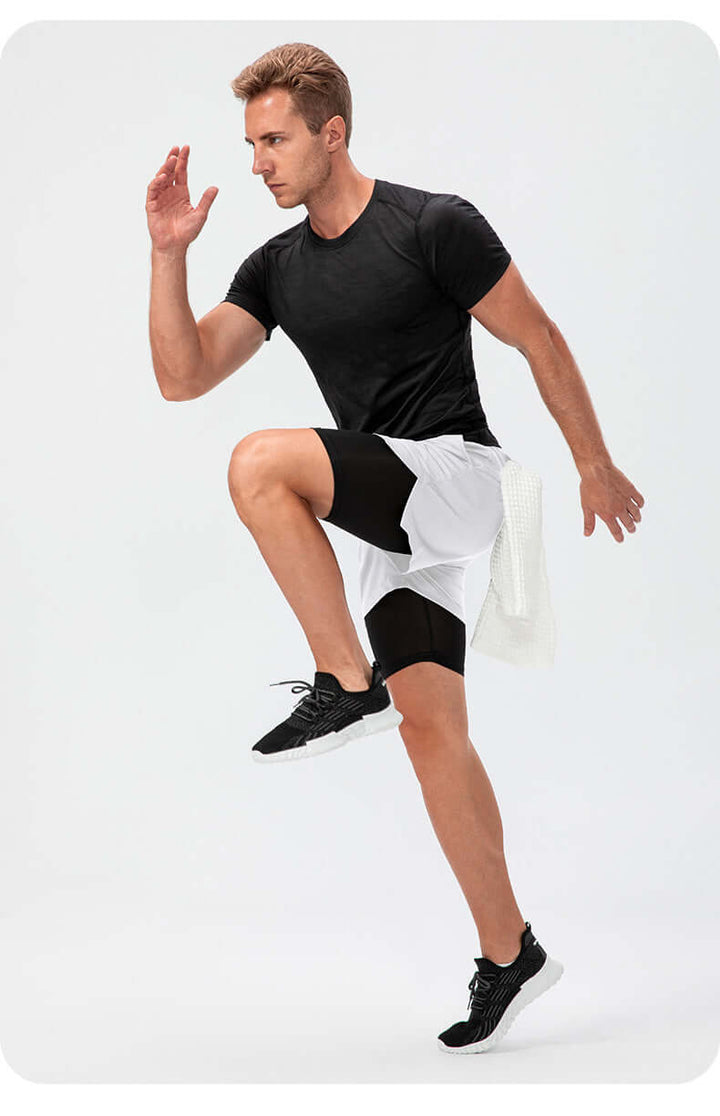 Men's Double-Layer Fitness Shorts