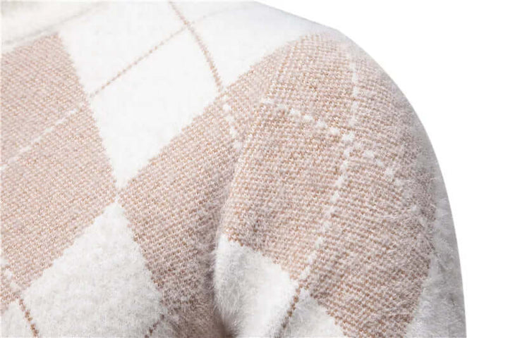 Men's Knitted Argyle Sweater