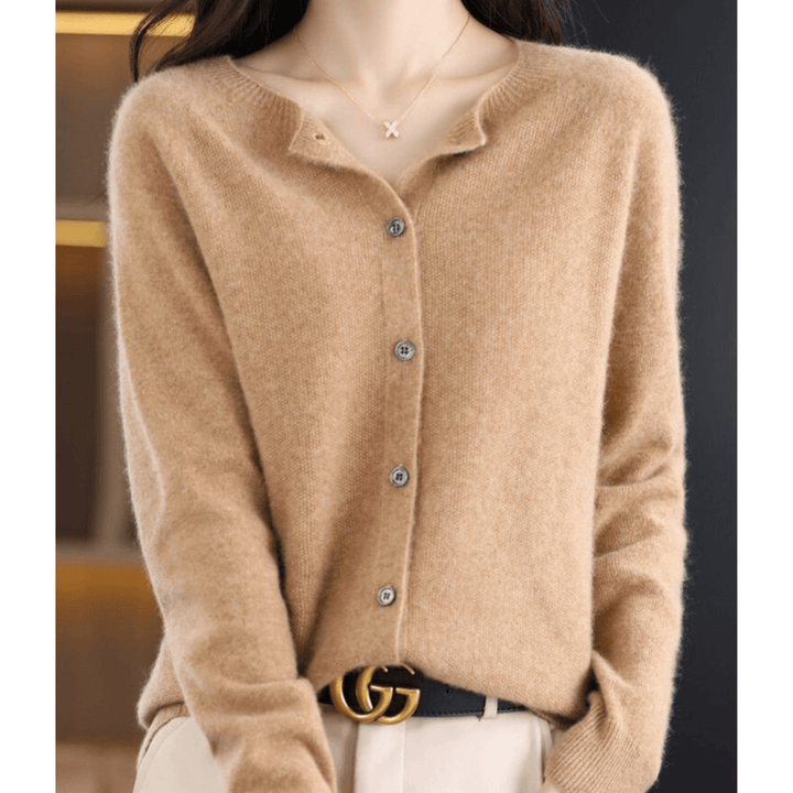 Women's Cashmere Cardigan with V-Neck