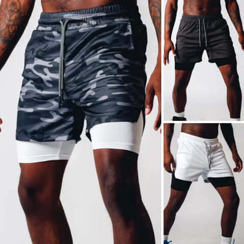 Men's Double-Layer Fitness Shorts