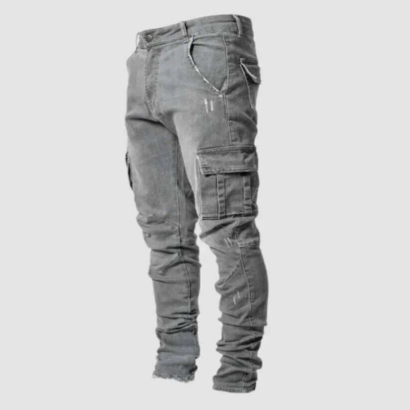 Men's Slim-Fit Stretch Denim Cargo Pants