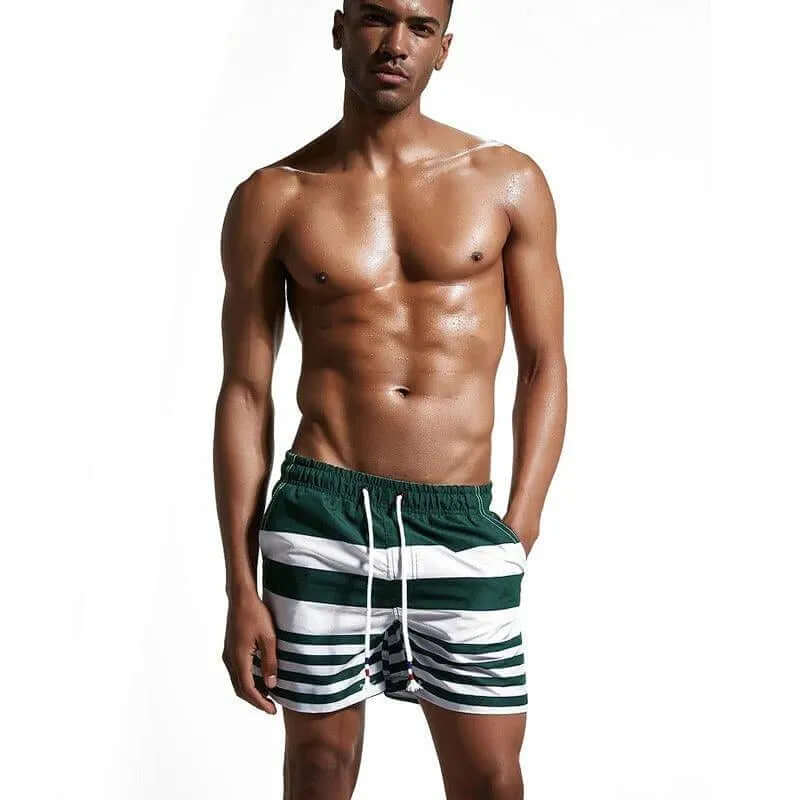 Men's Striped Quick-Dry Swim Shorts