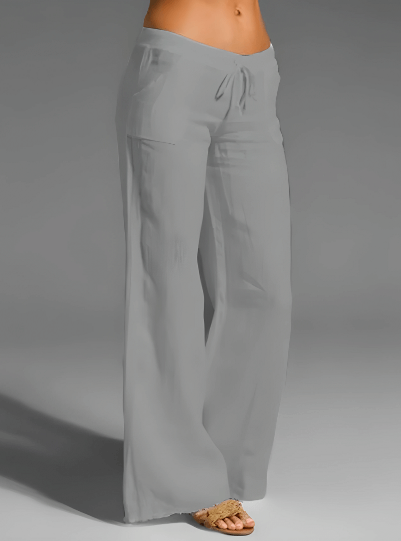 Women's Linen Blend Wide Leg Trousers