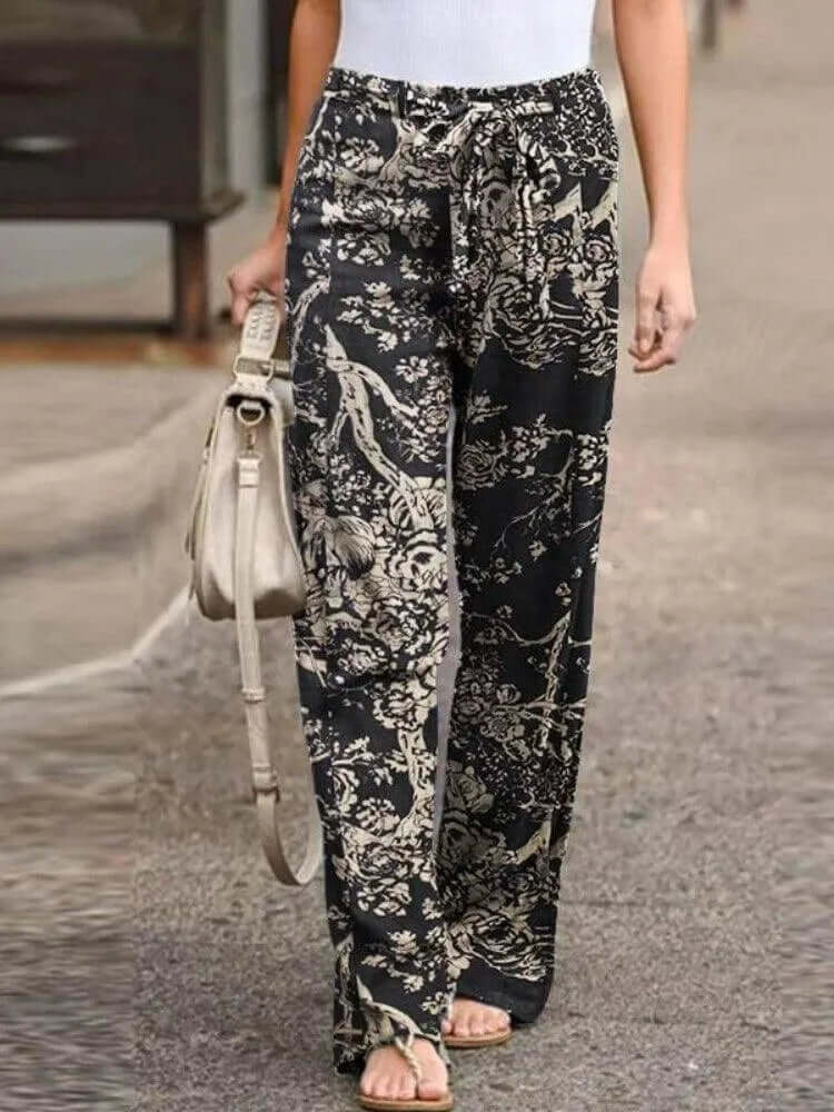 Women's Floral Wide-Leg Pants