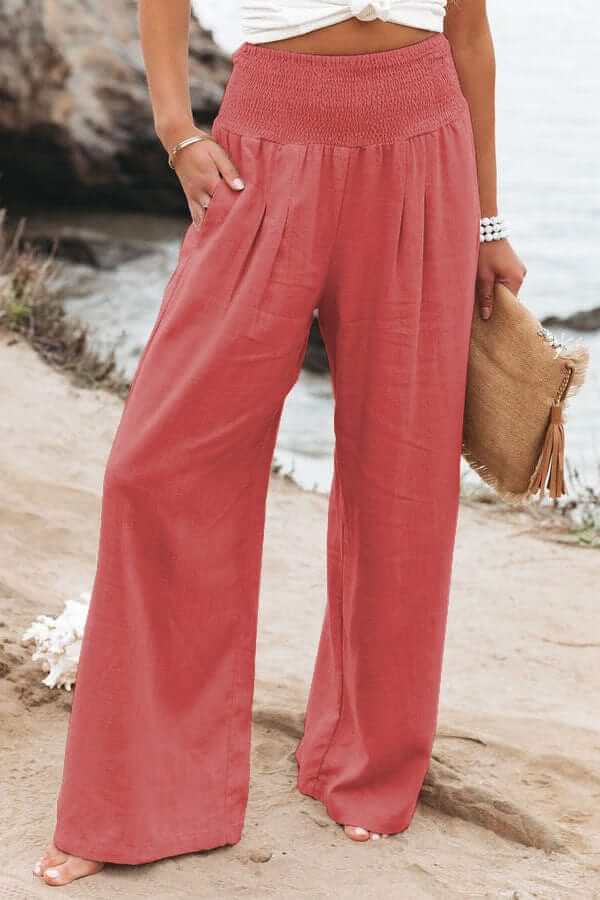 Cotton Linen Slim Fit Trousers