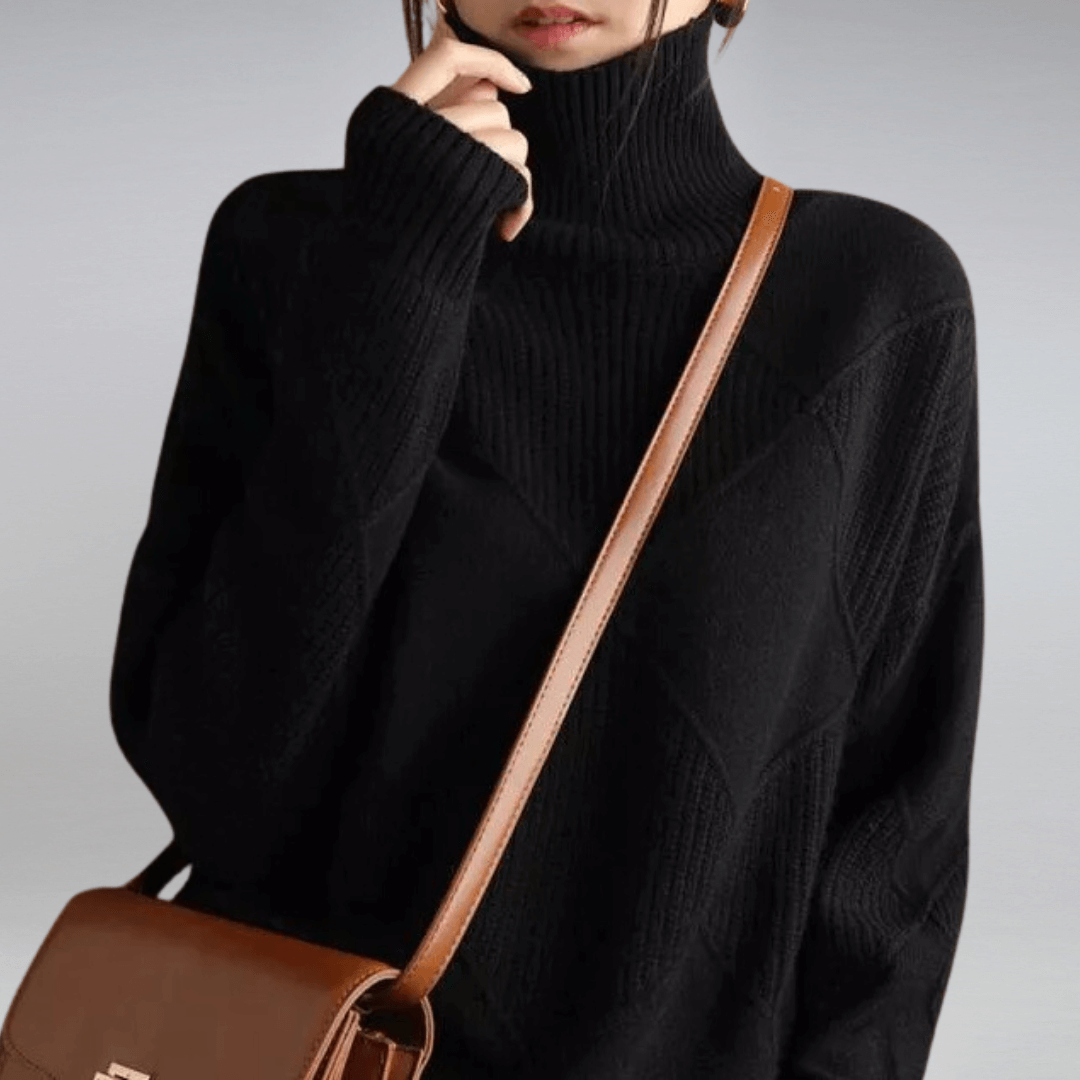 Cashmere Turtleneck Relaxed Fit Sweater