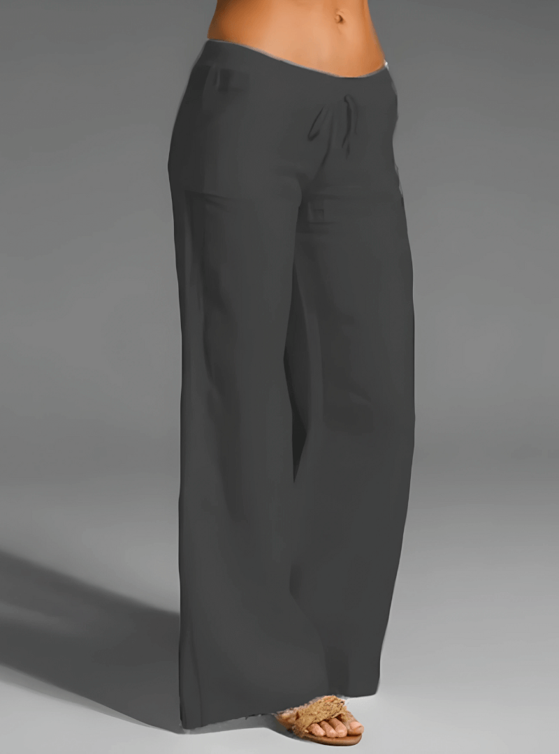Women's Linen Blend Wide Leg Trousers
