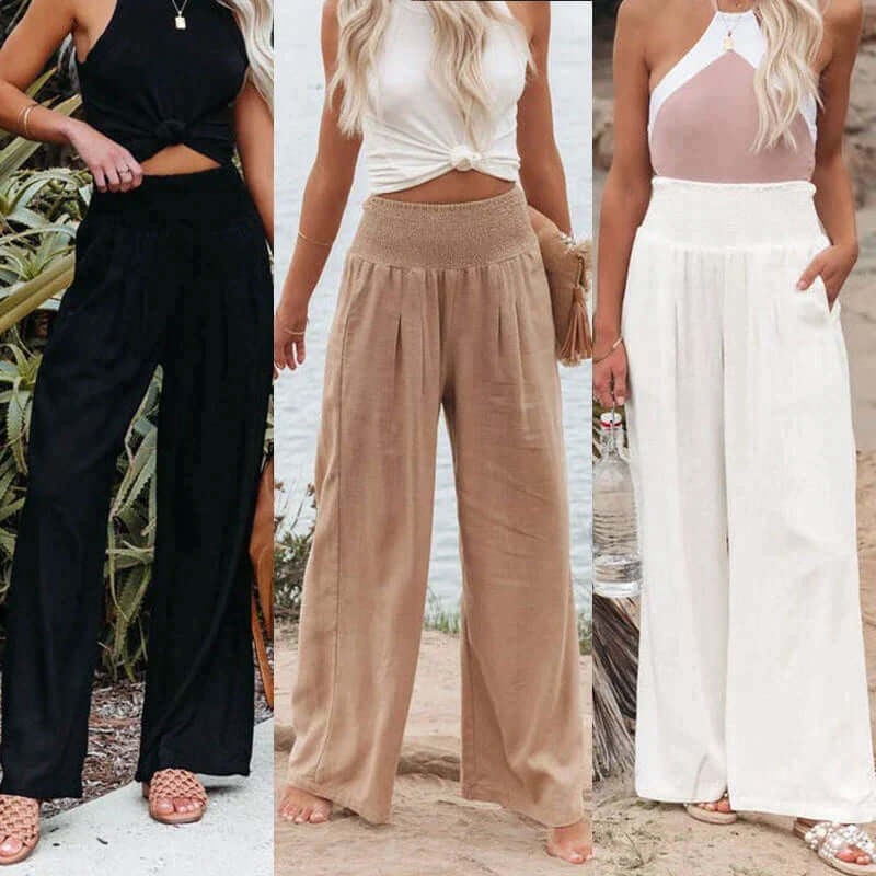 Wide Leg Linen Trousers