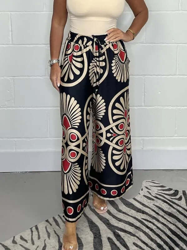 Women's Geometric Print Palazzo Pants