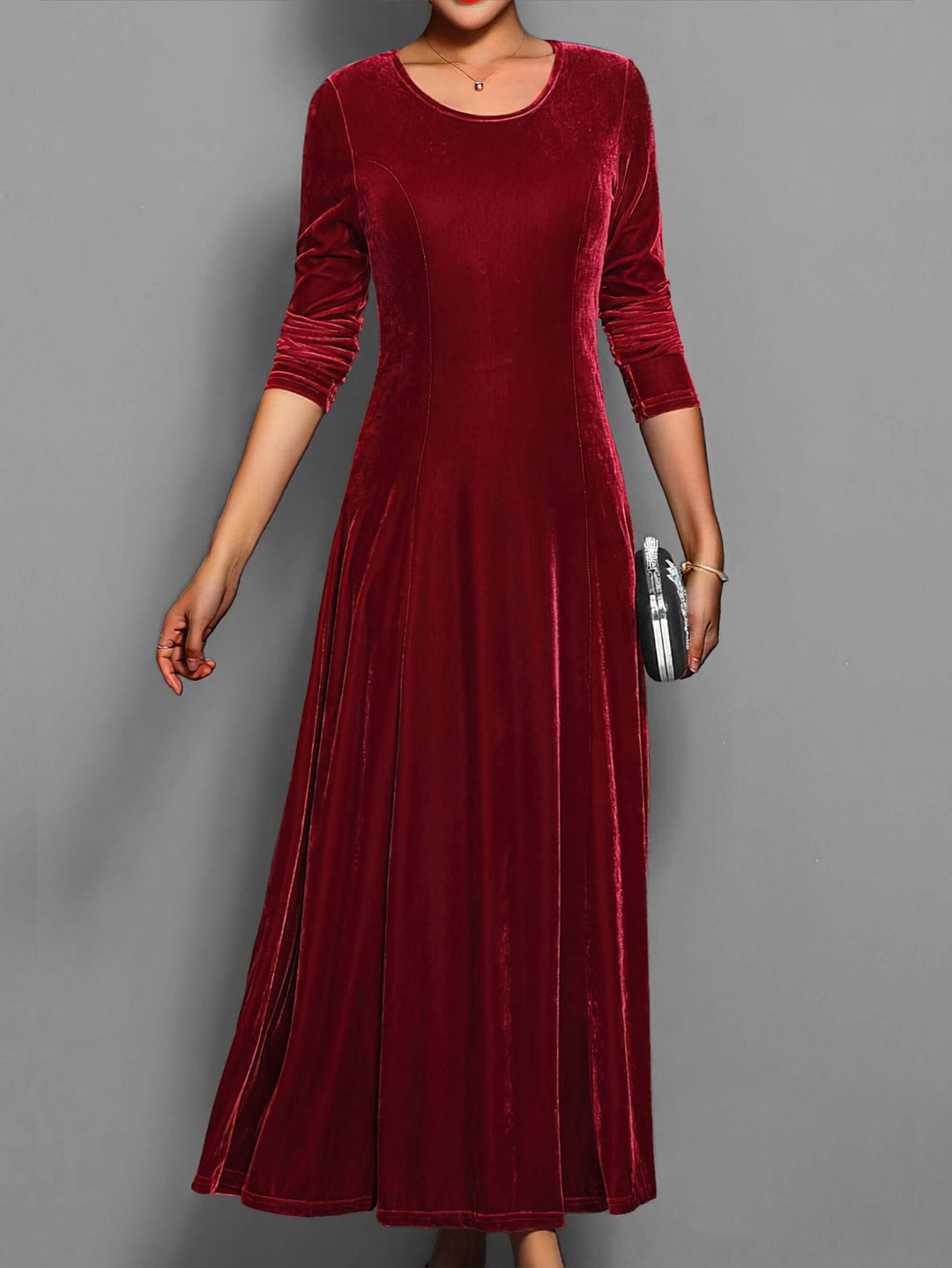 Women's Velvet Midi Dress