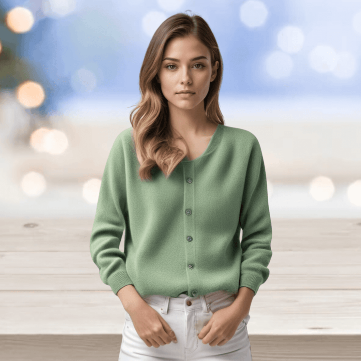 Women's Cashmere Cardigan with V-Neck