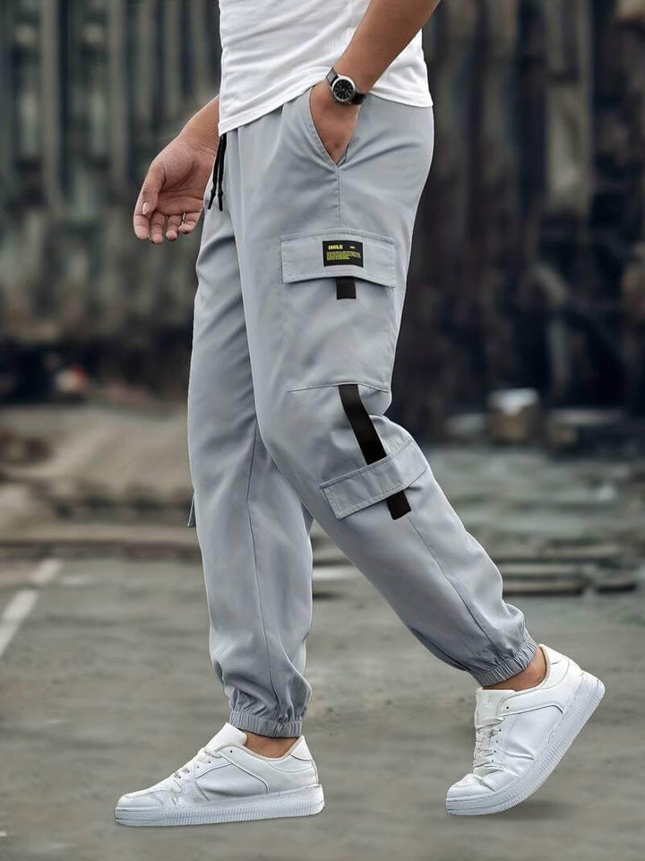 Men's Relaxed Fit Cargo Joggers with Drawstring