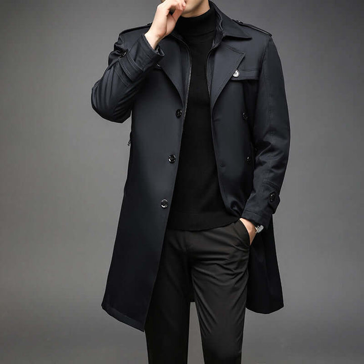 Men's Double-Breasted Trench Coat