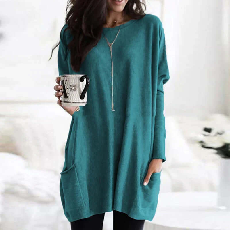 Oversized Cotton Tunic Sweater for Women