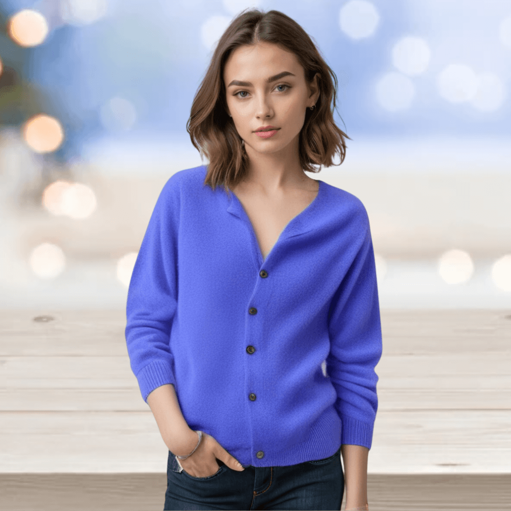 Women's Cashmere Cardigan with V-Neck