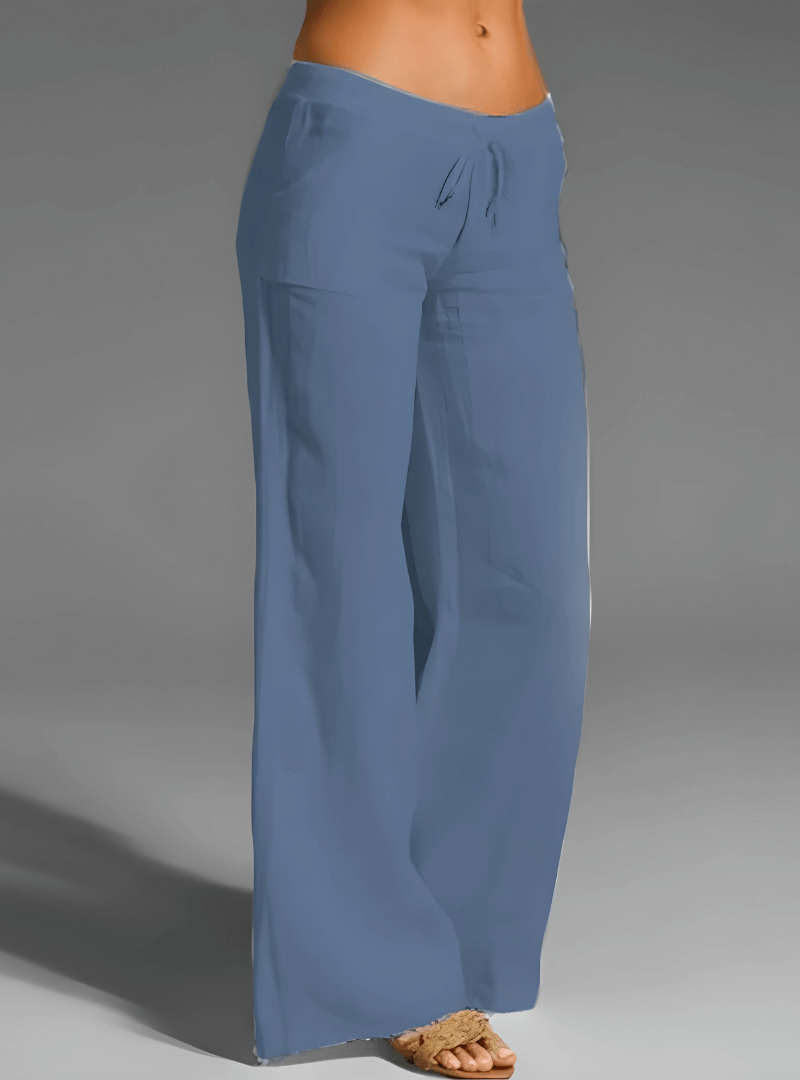 Women's Linen Blend Wide Leg Trousers