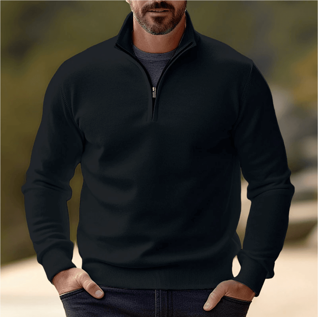 Men's Half-Zip Sweater - Soft Knit Breathable Layering