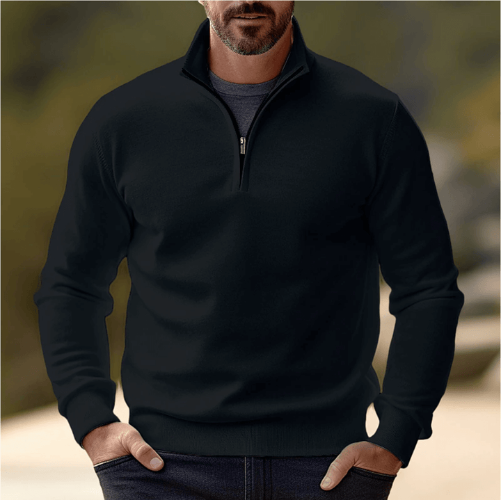 Men's Half-Zip Sweater - Soft Knit Breathable Layering