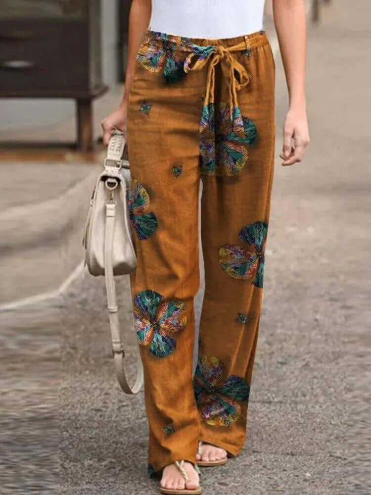 Women's Floral Wide-Leg Pants