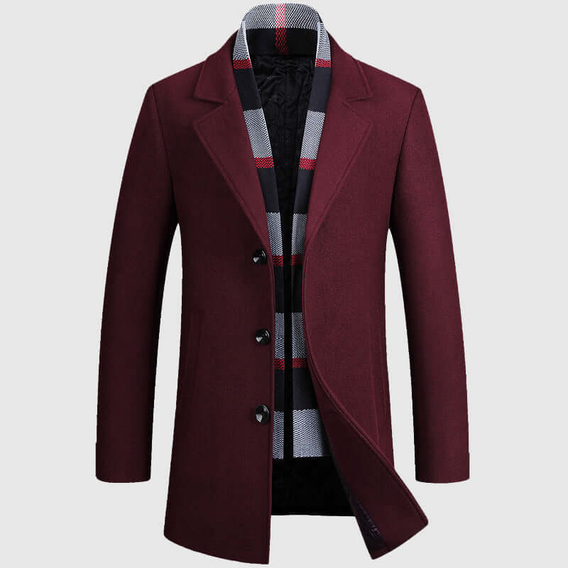 Men's Wool-Blend Shawl Collar Coat
