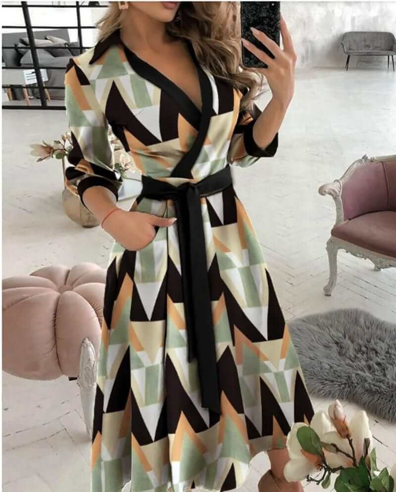Women's Elegant Wrap Midi Dress
